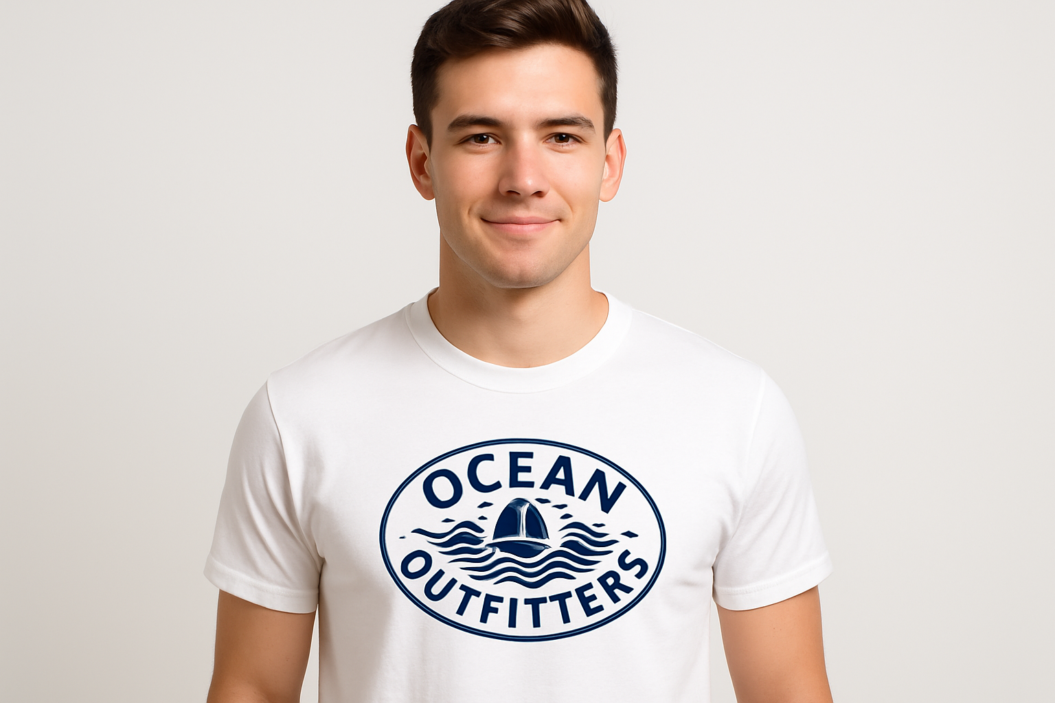 white t shirt with logo ocean outfitters